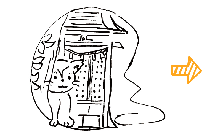 原画「猫のかくれんぼ」